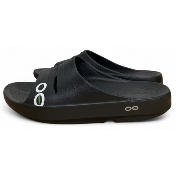 Oofos OOahh Slide Sport Sandals Black 8 Recovery - Picture 3 of 8